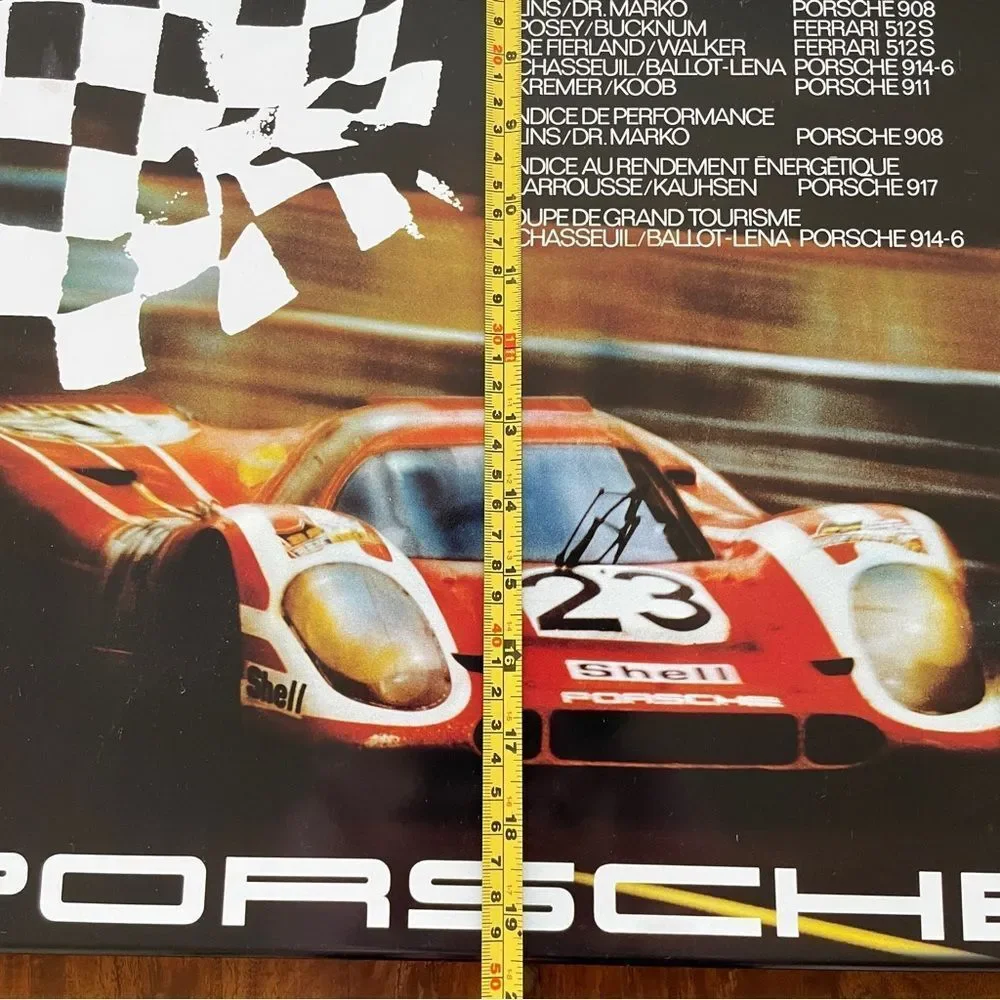 Porsche 24 Heures du Mans 1970 Metal Plaque Winner List